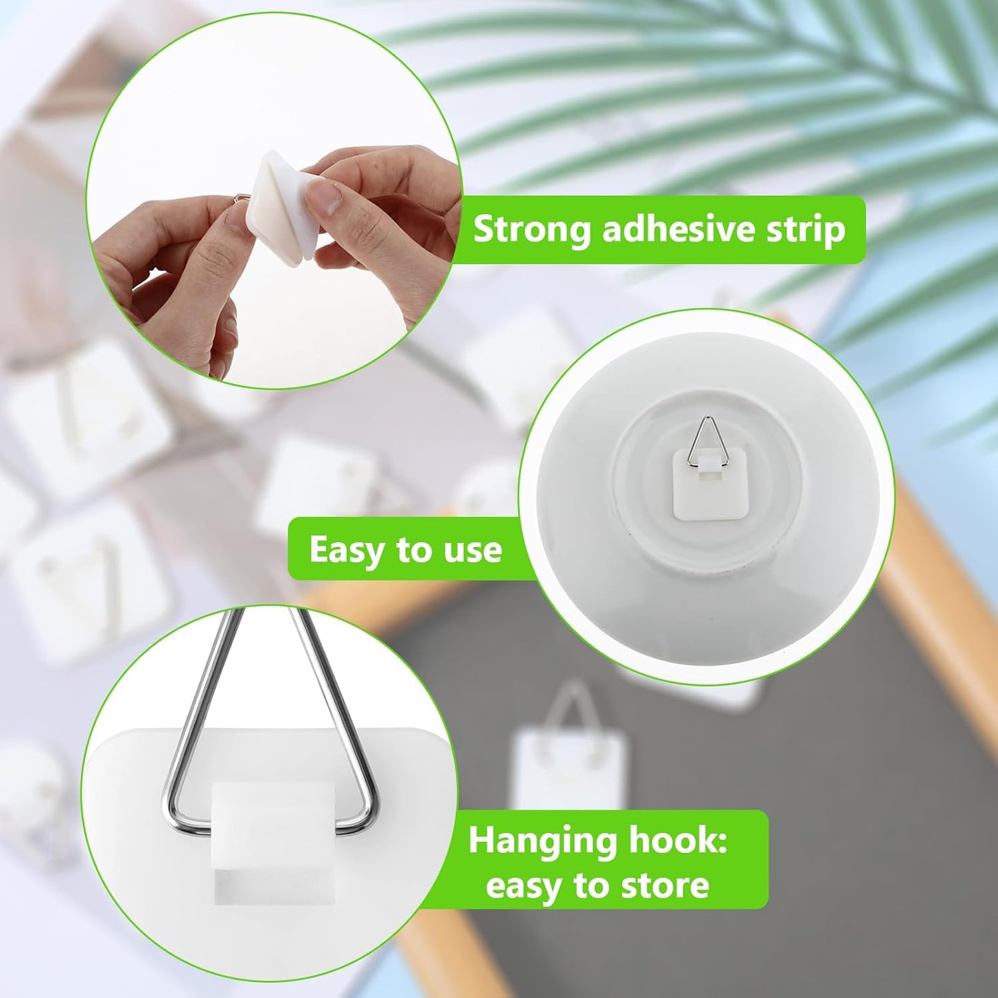 15PCS Invisible Adhesive Plate Hangers Wall Display Holder 1.25 Inches Vertical Holders for Hooks
