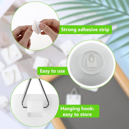 15PCS Invisible Adhesive Plate Hangers Wall Display Holder 1.25 Inches Vertical Holders for Hooks