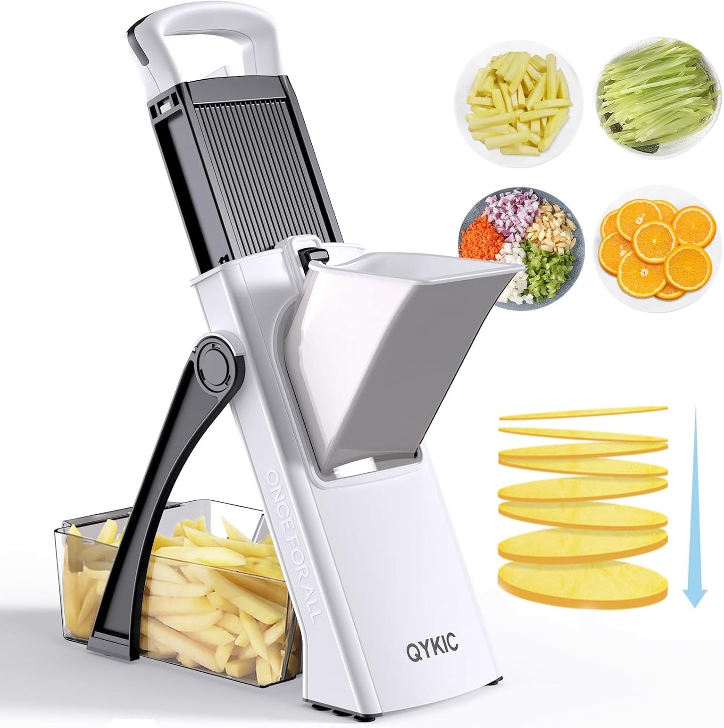 Mandoline Slicer for Kitchen Vegetable Chopper Slicer Potato Slicer Thickness Adjuster French Fry Cutter