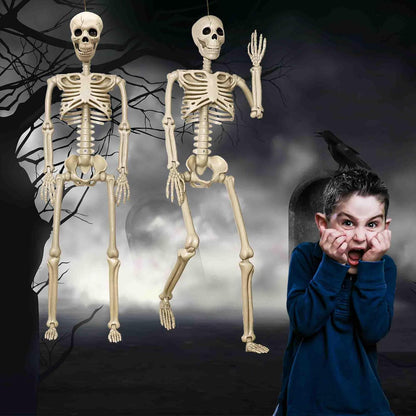 3 ft Life Size Human Skeleton with Full Body Posable Joints Plastic Skeleton for Halloween Skeletons