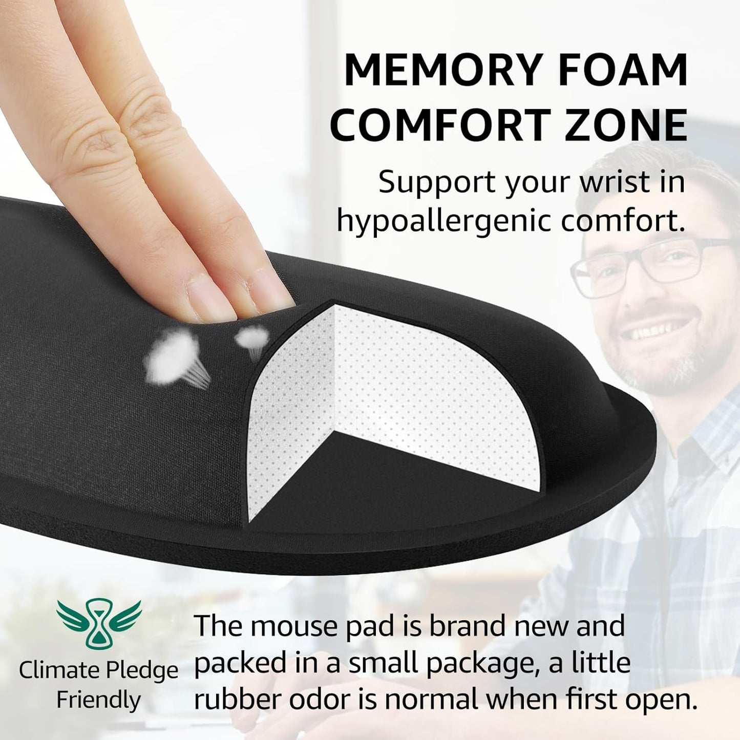 Ergonomic Keyboard Wrist Rest and Mouse Pad with Wrist Rest Set Memory Foam Wrist Support for Typing, Gaming, Office
