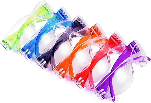 6 Pack Kids Safety Glasses Youth Protective Eyewear EN166 & ANSI Z87 Certified Anti-Fog UV Protection