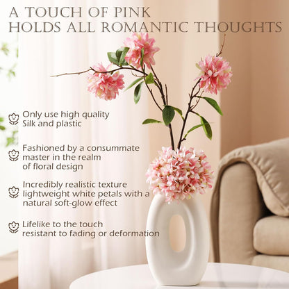Flower Bouquet and Vase Set Faux Flower Arrangement for Decorating Living Room and Offices
