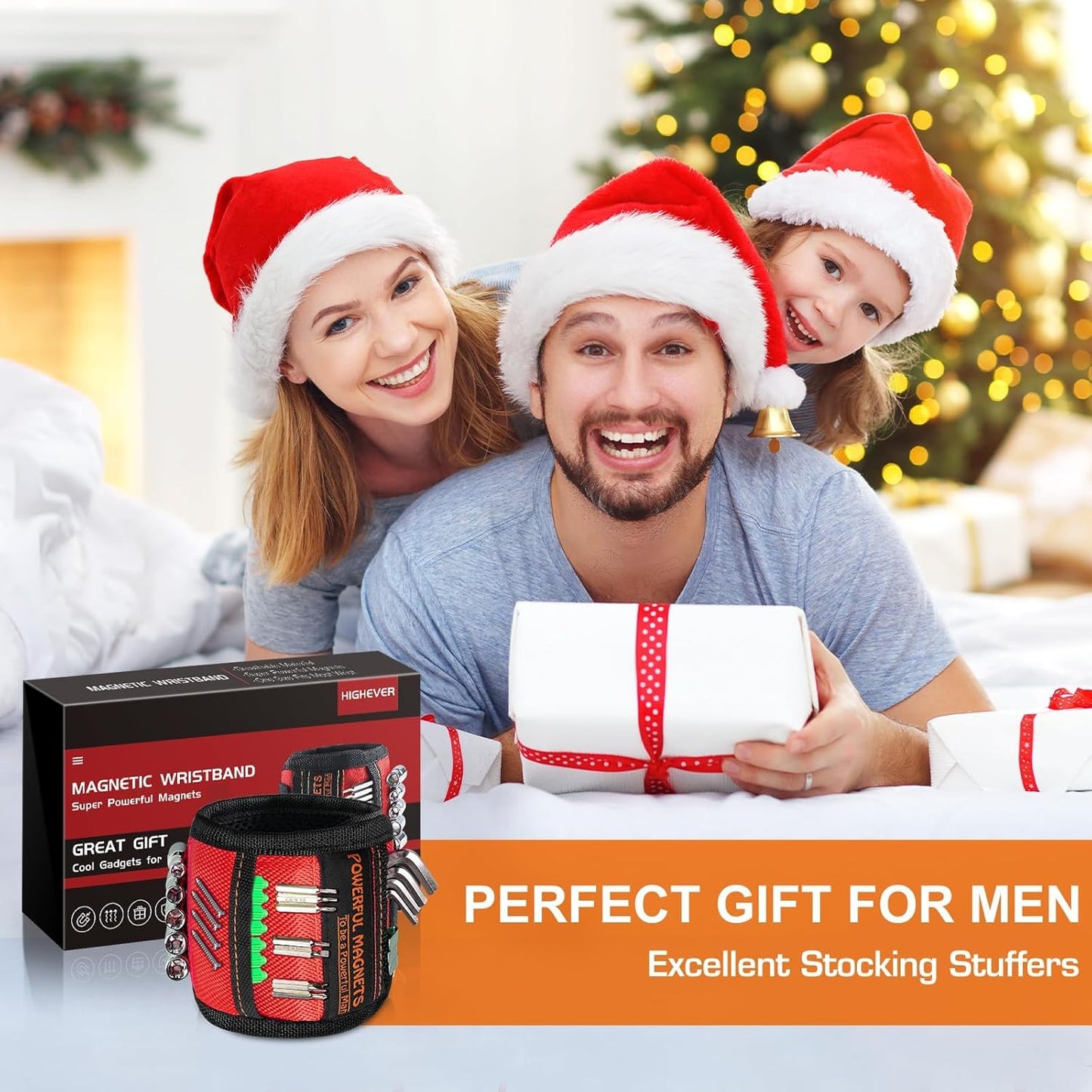 2 Pack Stocking Stuffers for Men Women Gifts Magnetic Wristband Men Gifts Tool Belt Magnet Wrist for Holding Screws