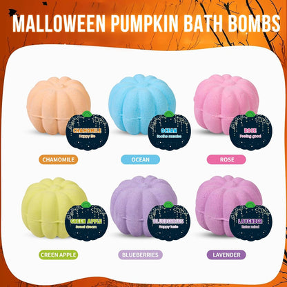Bath Bombs for Kids Pumpkin Bath Bombs with Halloween Luminous Mini Resin Toys Inside