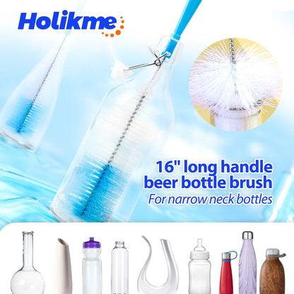 Bottle Brush Tube Cleaning Lab Set with Long Handle Cup Cleaner for Washing Narrow Neck Beer Wine