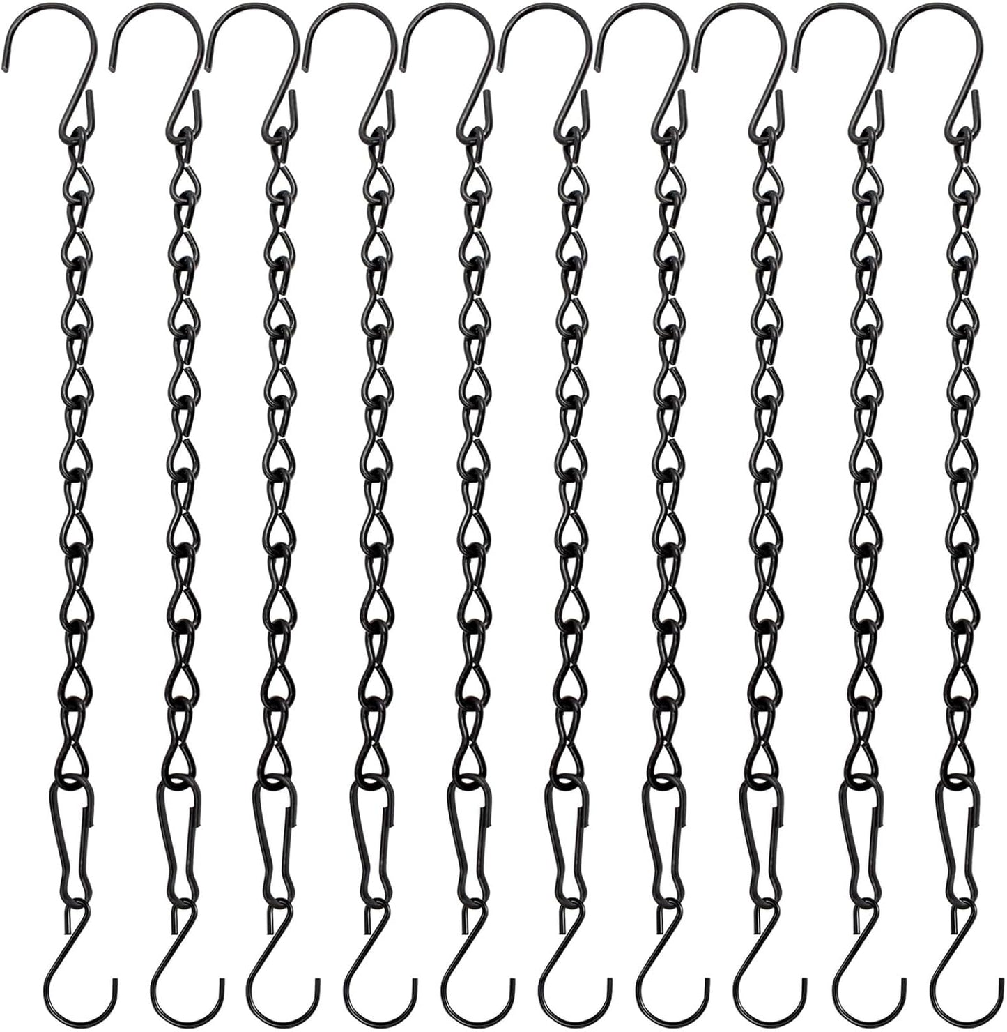 10 Pack 9.5 Inch Black Hanging Chains Garden Plant Hangers for Hanging Bird Feeders Billboards Chalkboards