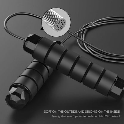 Tangle-Free Rapid Speed Jumping Rope Cable with Ball Bearings for Women Men and Kids Adjustable Steel