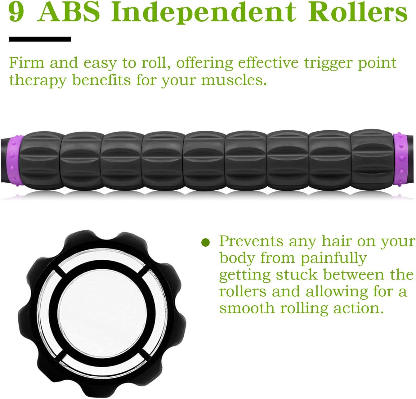 Roller Massage Roller Stick Deep Tissue Fascia Blaster for Myofascial Pain Relief Lymphatic Drainage & Body Sculpting