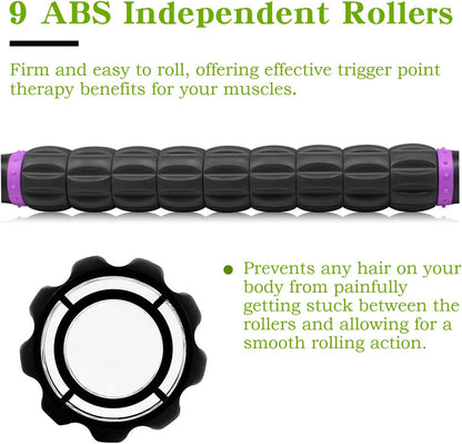 Roller Massage Roller Stick Deep Tissue Fascia Blaster for Myofascial Pain Relief Lymphatic Drainage & Body Sculpting