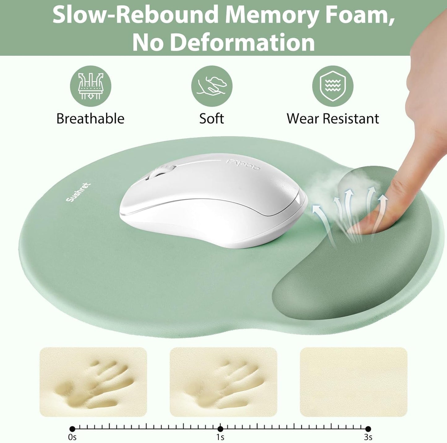 Keyboard Wrist Rest 3-in-1 Gel Memory Foam Ergonomic Mouse Pad with Wrist Rest Set Gaming Mousepad Arm Cushion