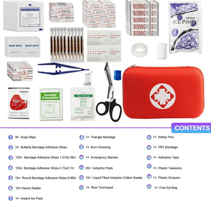 275Pcs Survival Gear Home Travel Size Small Emergency Kit Tactical Hiking EVA Camping Essentials
