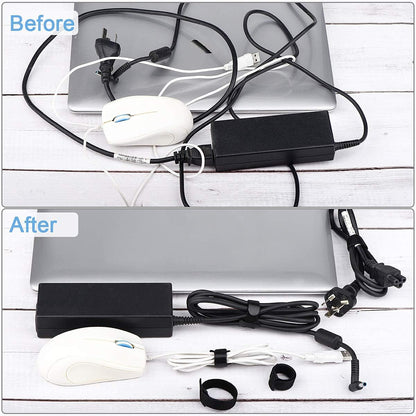 60 PCS 6 Inches Reusable Cable Ties Adjustable Cord Straps Wire Organizer Cord Wrap and Hook Loop