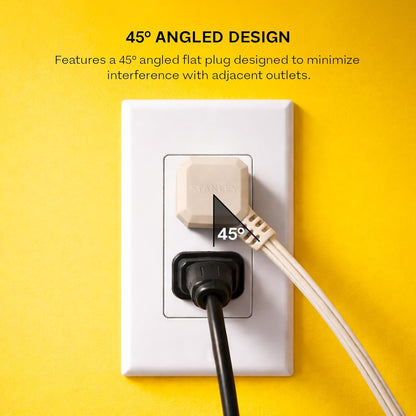 Indoor Appliance Extension Cord 9 Ft Flexible Power Cable 3 Grounded Outlets 16/3 AWG Cable