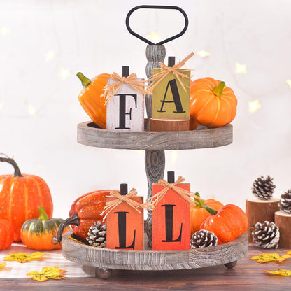 4 Pcs Rustic Farmhouse Home Decor Signs FALL Centerpieces for Tables Autumn Decor Sign