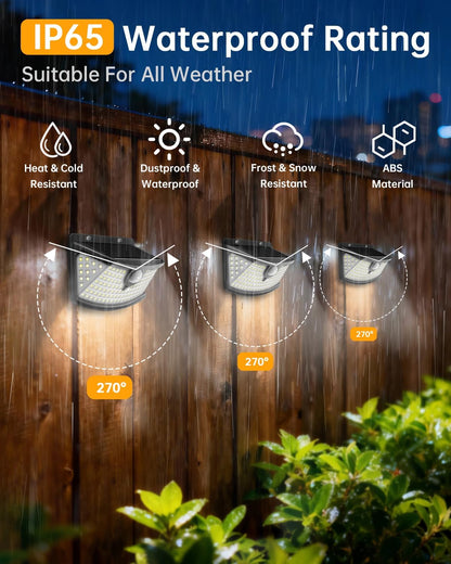 Motion Sensor Lights 120 LEDs with Lights Reflector,270° Wide Angle, IP65 Waterproof