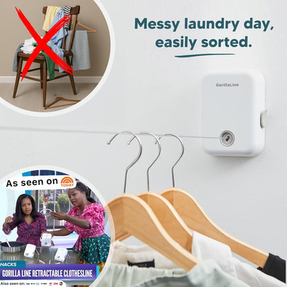 Retractable Clothesline Indoor Outdoor Clothes Line Heavy Duty Clothes Drying Laundry Line