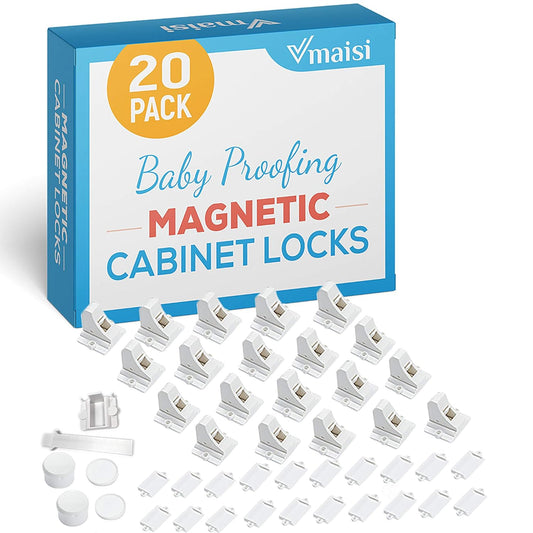 20 Pack Magnetic Cabinet Locks Baby Proofing Children Proof Cupboard Drawers Latches