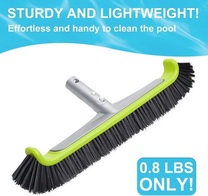 17.5" Pool Brush Head for Cleaning Walls Heavy Duty Inground/Above Ground Swimming Pool Scrub Brushes