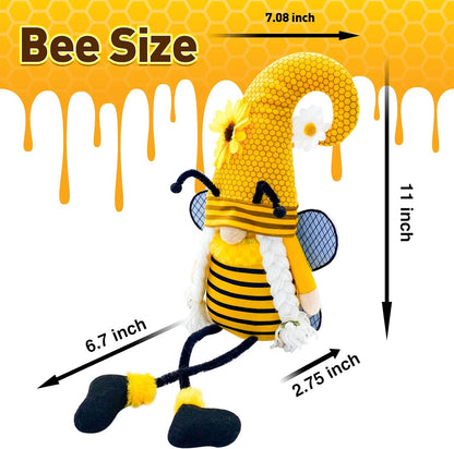 Spring Decorations for Home Office Indoor Yellow Honey Bumble Bee Sunflower Plush Gnomes Doll