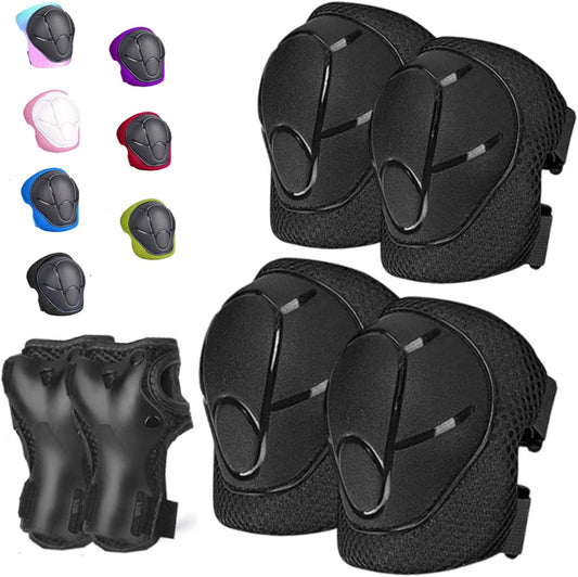 Knee Pads Elbow Pads for 3-14Years Boys Girls 6 in 1 Kids Protective Gear Set Adjustable