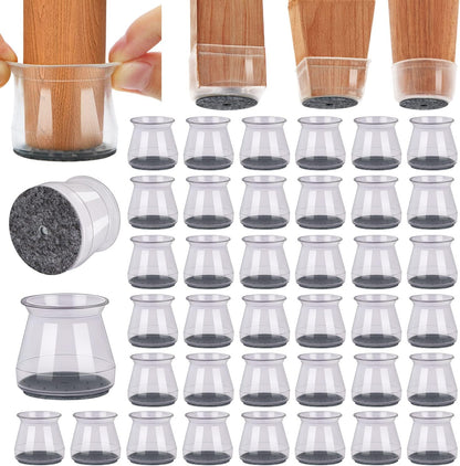 40Pcs Chair Leg Floor Protectors Chair Leg Protectors for Hardwood Floors Silicone Pads