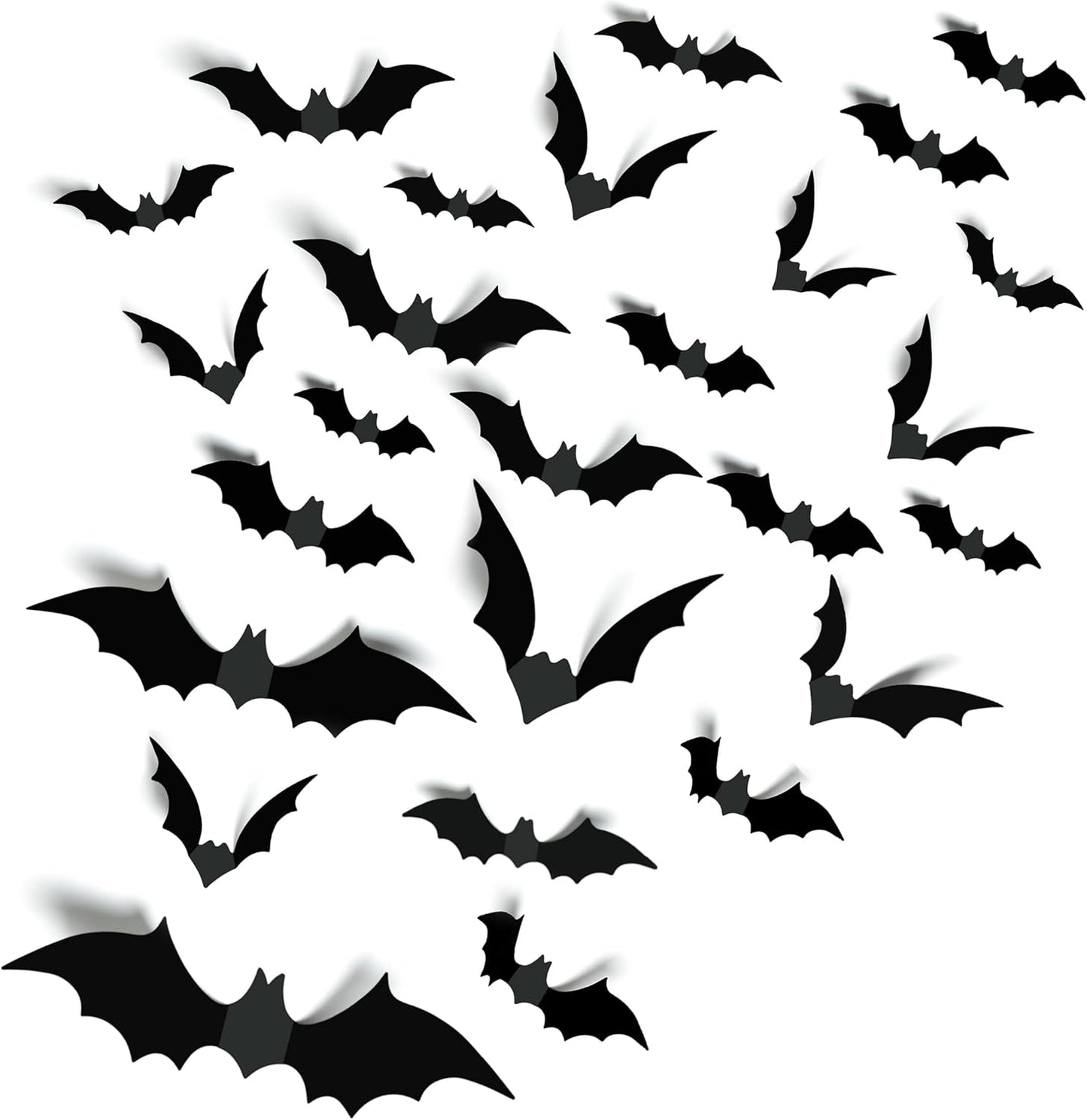 140Pcs Realistic PVC 3D Black Scary Bat Wall Stickers for Creepy Home & Indoor Decor