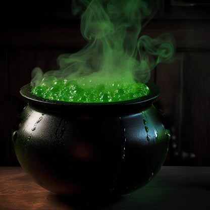 8" Black Cauldron Bucket  Halloween Candy Bowl Trick or Treat St. Patrick's Pot of Gold Decor, Witch Kettle