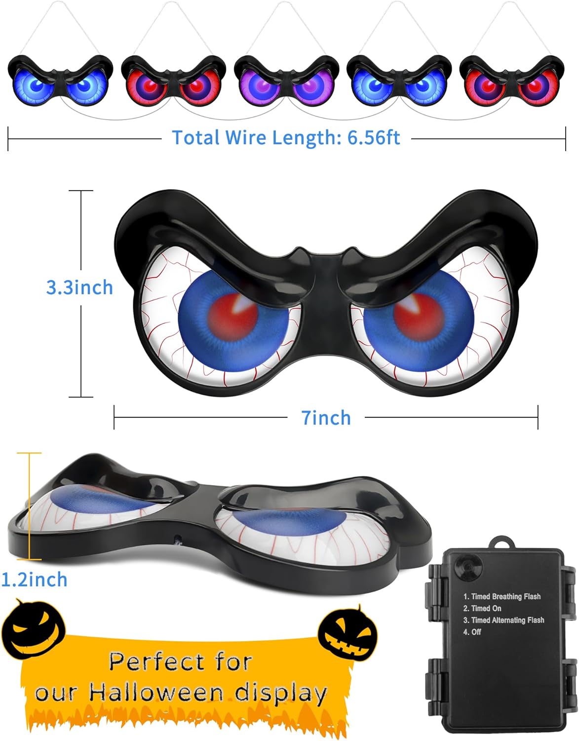 5 Pack Glowing & Flashing LED Eye Lights for Indoor Outdoor Use Bush