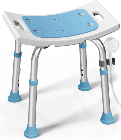 Shower Chair for Inside Shower 400 lbs Adjustable Shower Stool with Suction Feet Shower Seat