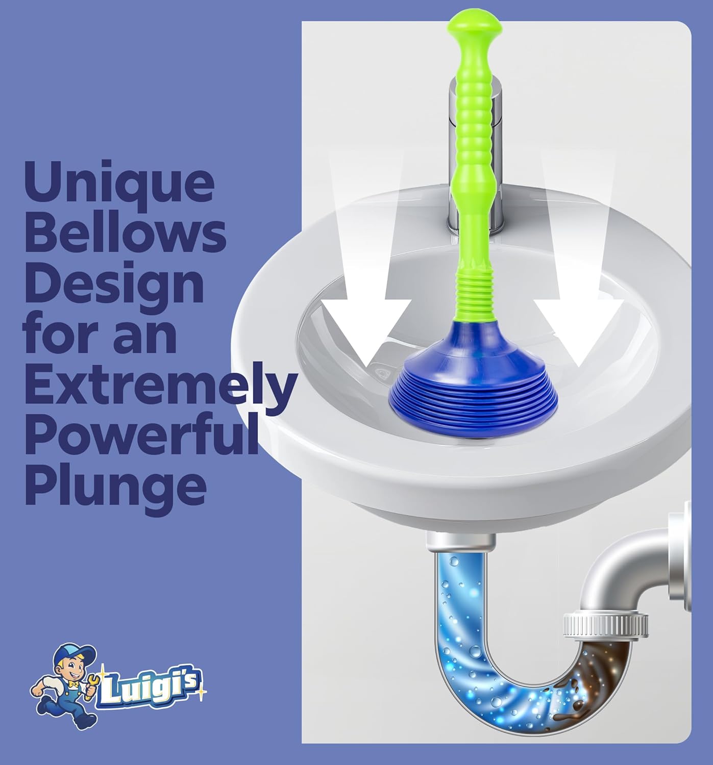 Sink Plunger Bathroom Drain Bathtub or Shower - Small and Powerful Clog Remover