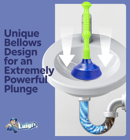 Sink Plunger Bathroom Drain Bathtub or Shower - Small and Powerful Clog Remover