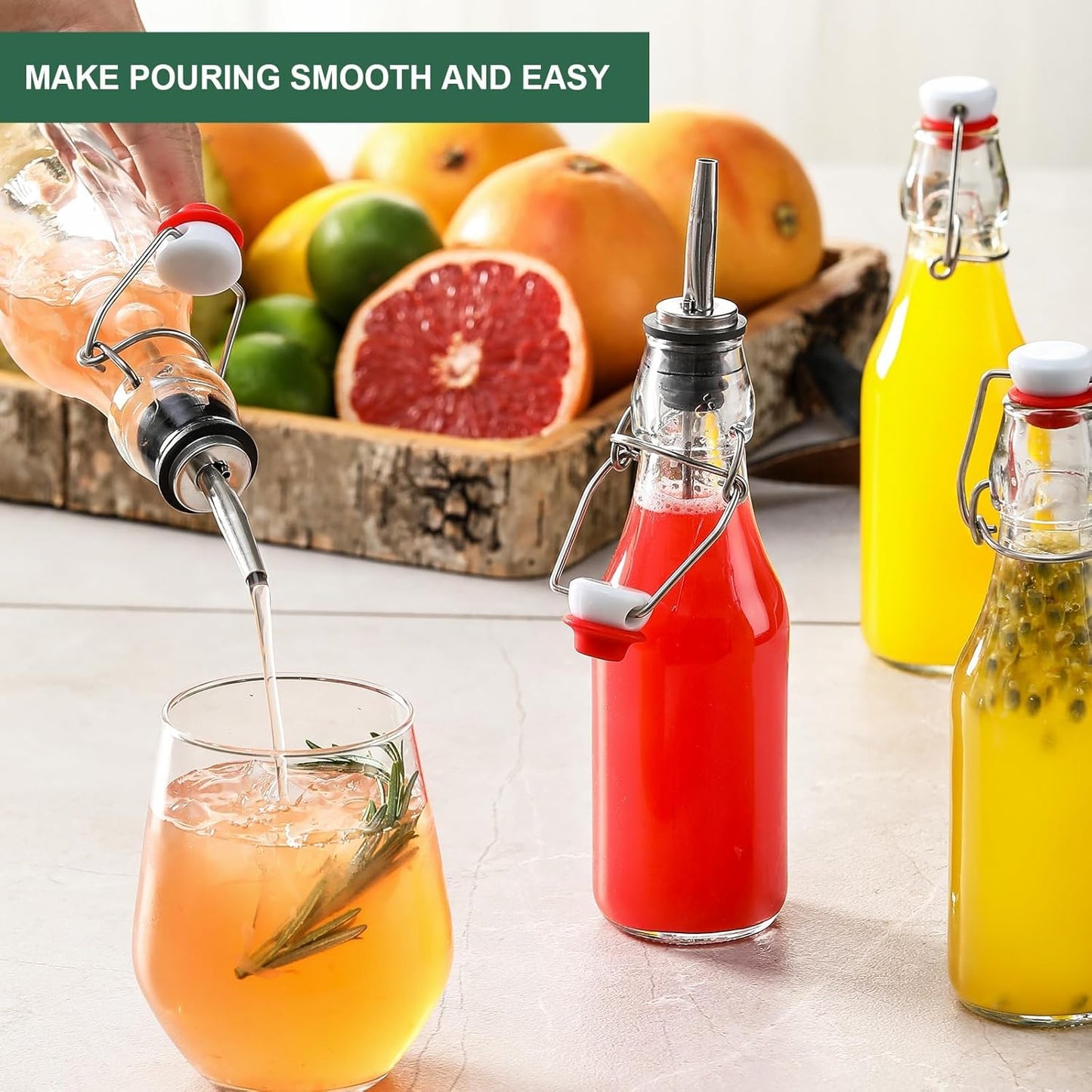 8-Pack 8.5oz Flip Top Glass Bottles Swing Top Beer Brewing Bottle for Fermentation Kombucha Kefir