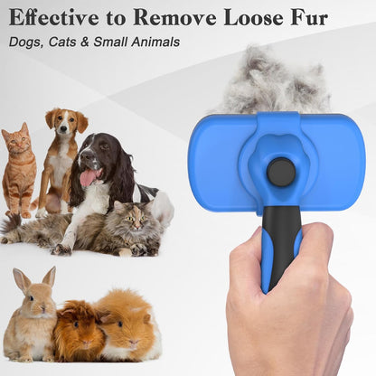 Self Cleaning Slicker Brush  Skin Friendly Grooming Tool for Dogs & Cats Suitable for Shedding & Haired Pets