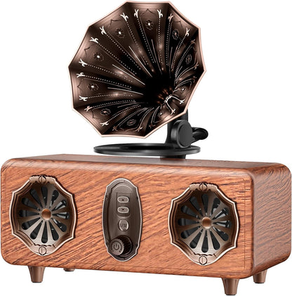 Retro Bluetooth Speaker Retro Radio with 5.4 Bluetooth Version FM Radio Bass Vintage Wireless Speaker