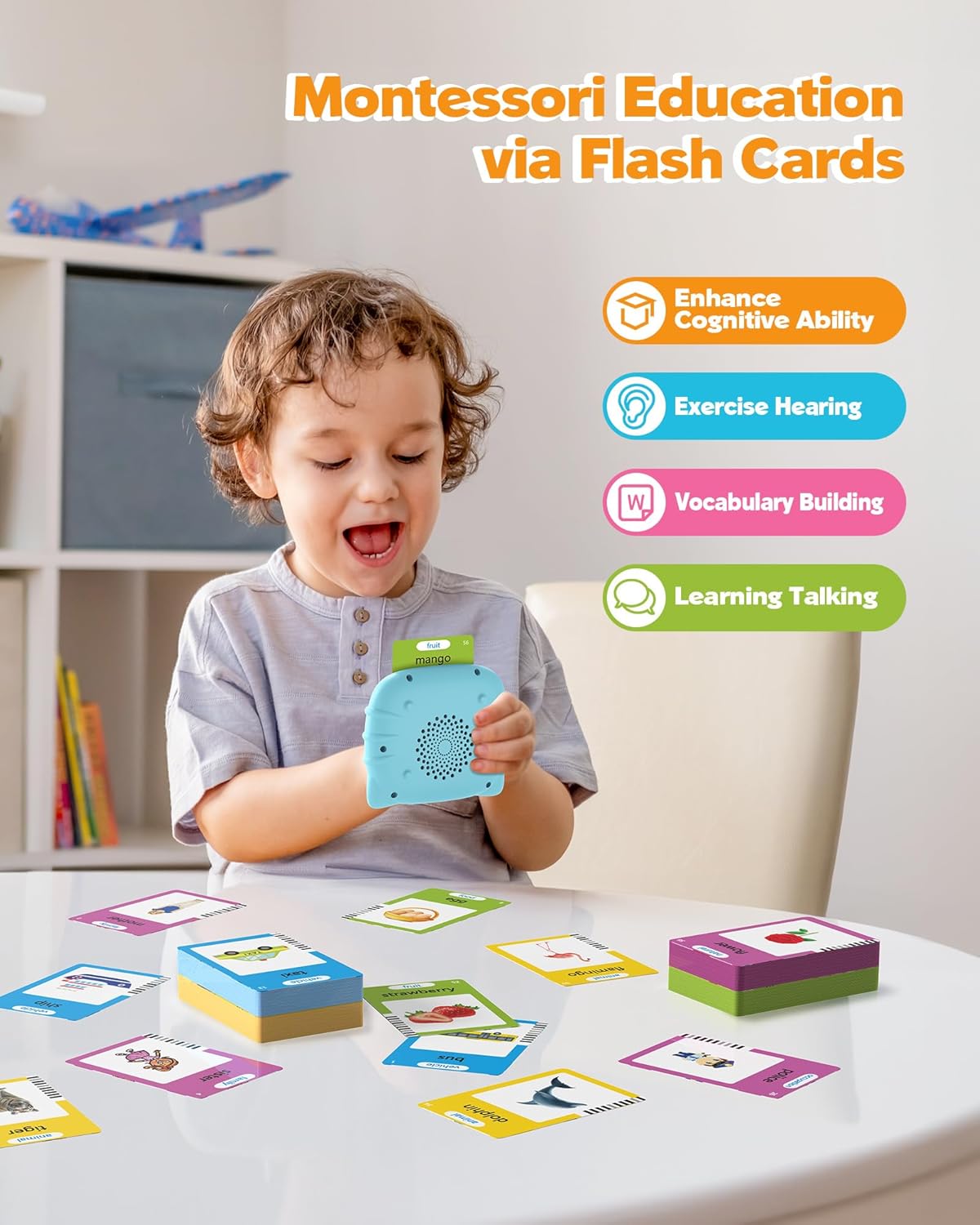 Montessori Language Learning with 224 Words Pocket Speech Therapy Tools and Speech Development Educational