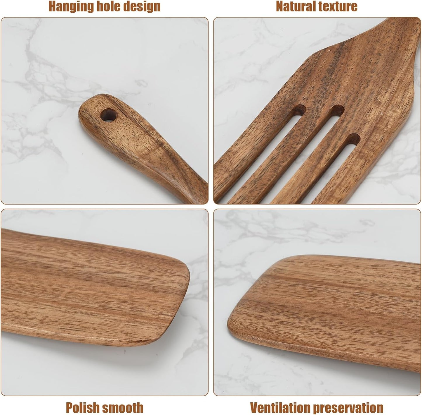 Spurtle Set Wooden Kitchen Utensils Set of 4 Wood Spoon for Sourdough Starter