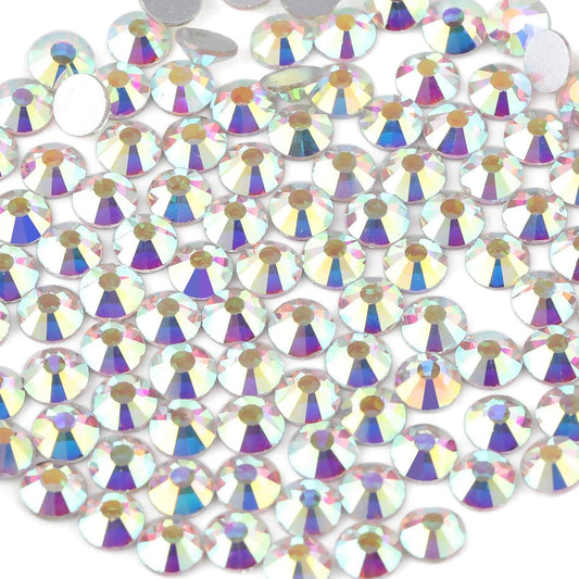 1440pcs Flat Back Crystal Rhinestones Round Gems for Nail Art and Craft Glue Fix
