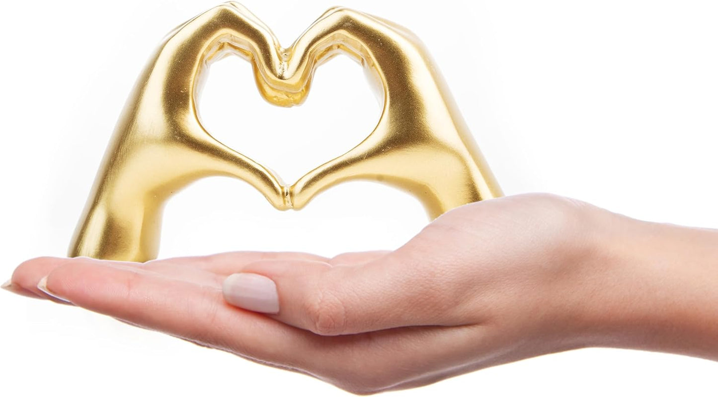 Small Heart Hands Sculpture Decor for Living Room Bedroom Bookshelf Coffe Table and Office Display