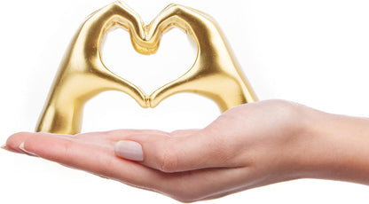 Small Heart Hands Sculpture Decor for Living Room Bedroom Bookshelf Coffe Table and Office Display