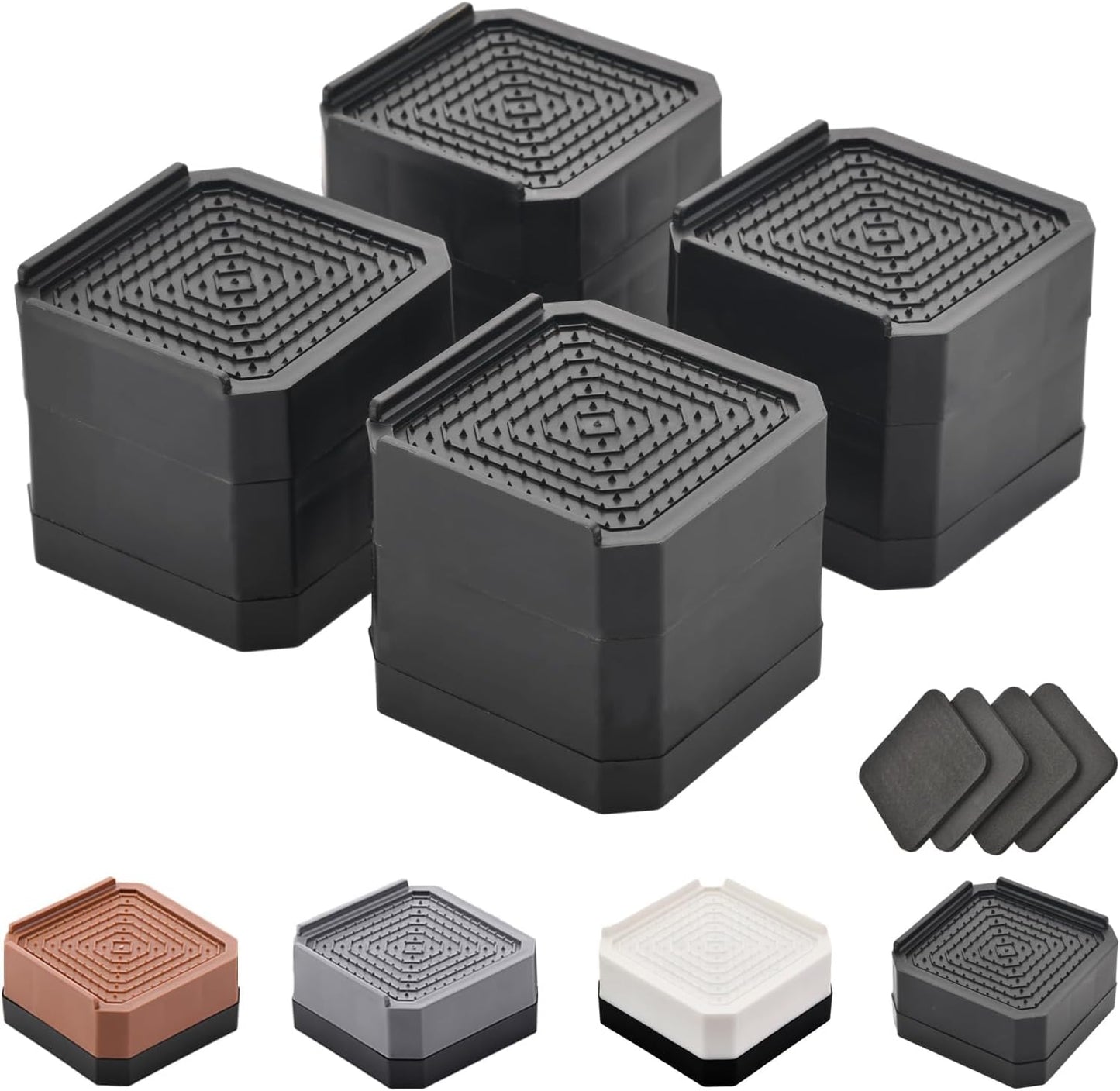 Furniture Risers Heavy-Duty Rectangular Adjustable Block Lift to 3 inches and 4.3 inches Desk Sofa