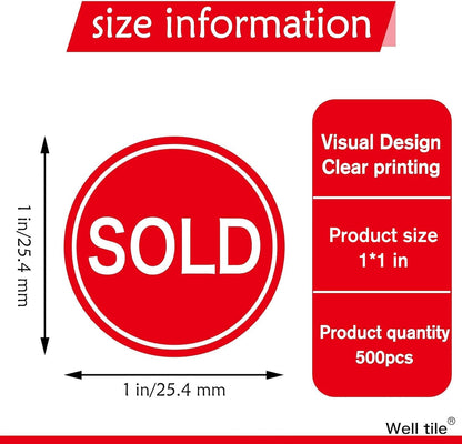 Stickers Dot 1" Round Sold Point of Sale Price Pricing Inventory Control Labels for Retail Store