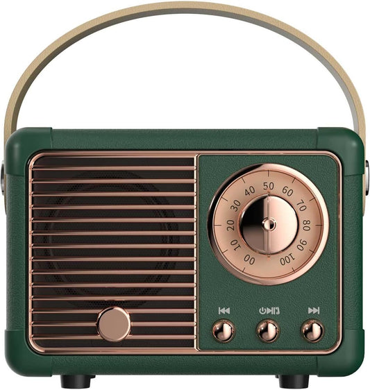 Retro Bluetooth Speaker Vintage Decor Mini Wireless Bluetooth Speaker Cute Old Fashion Style for Kitchen Desk Bedroom