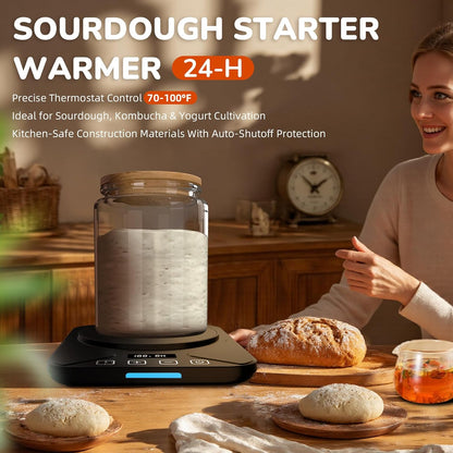 Starter Warmer Mat 24H Timer Precise 1°F Thermostat Control (70-100°F)  Smart Memory Warming