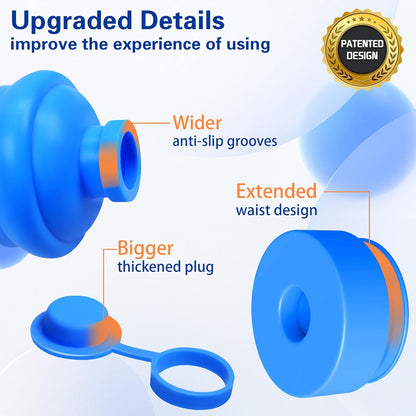 3 and 5 Gallon Water Jug Cap Silicone Reusable Replacement Cap, Non Spill Bottle Caps for 55mm Bottle