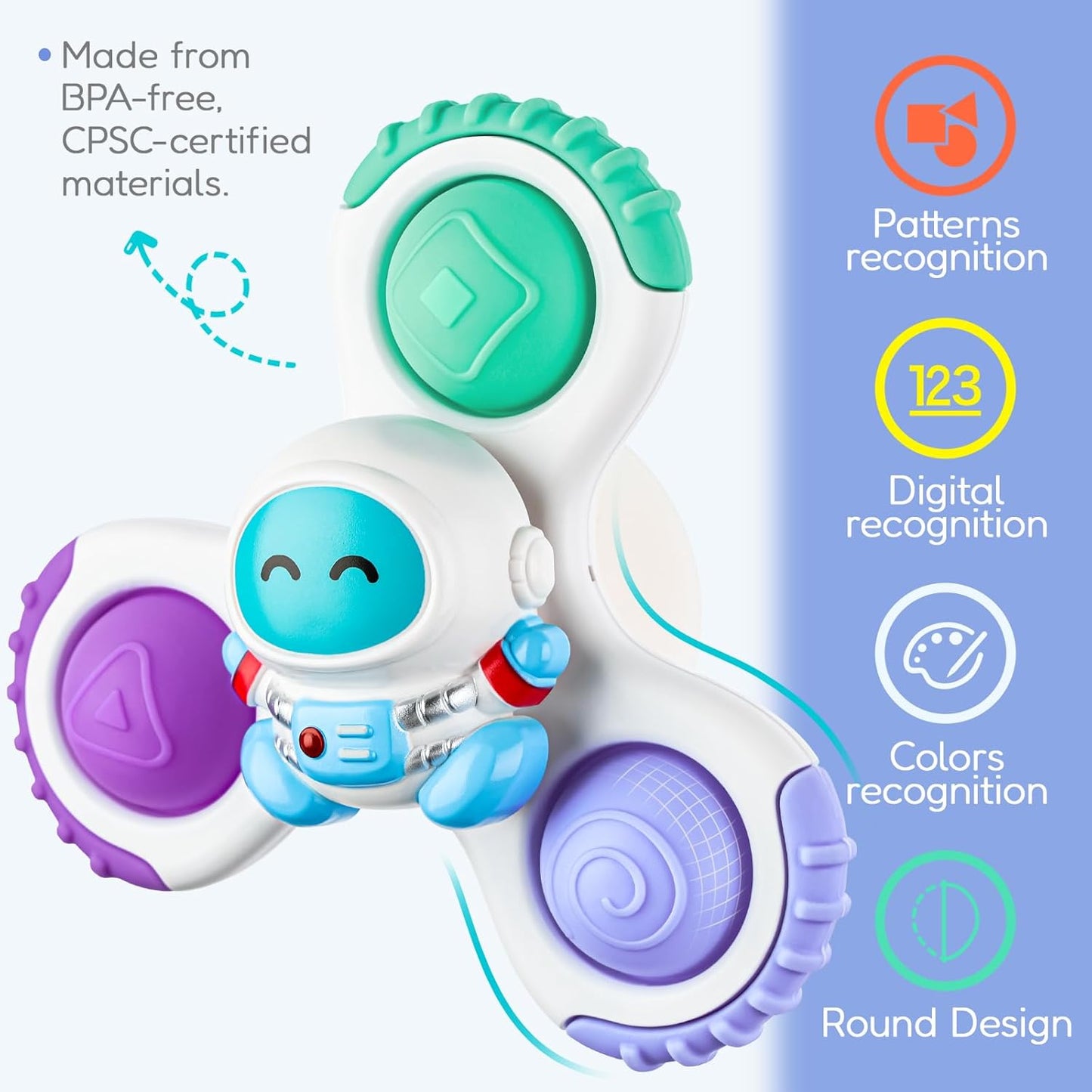 Spinner Sensory Airplane Travel Toys for 1 Year Old Boy Girl Infant Toddlers Novelty Spinning Tops