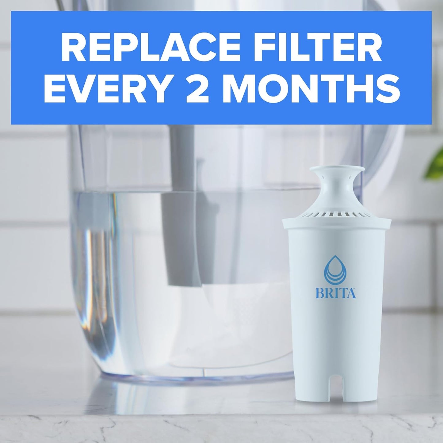 BPA Free High Density Replacement Filter for Pitchers and Dispensers Reduces 2x Contaminants