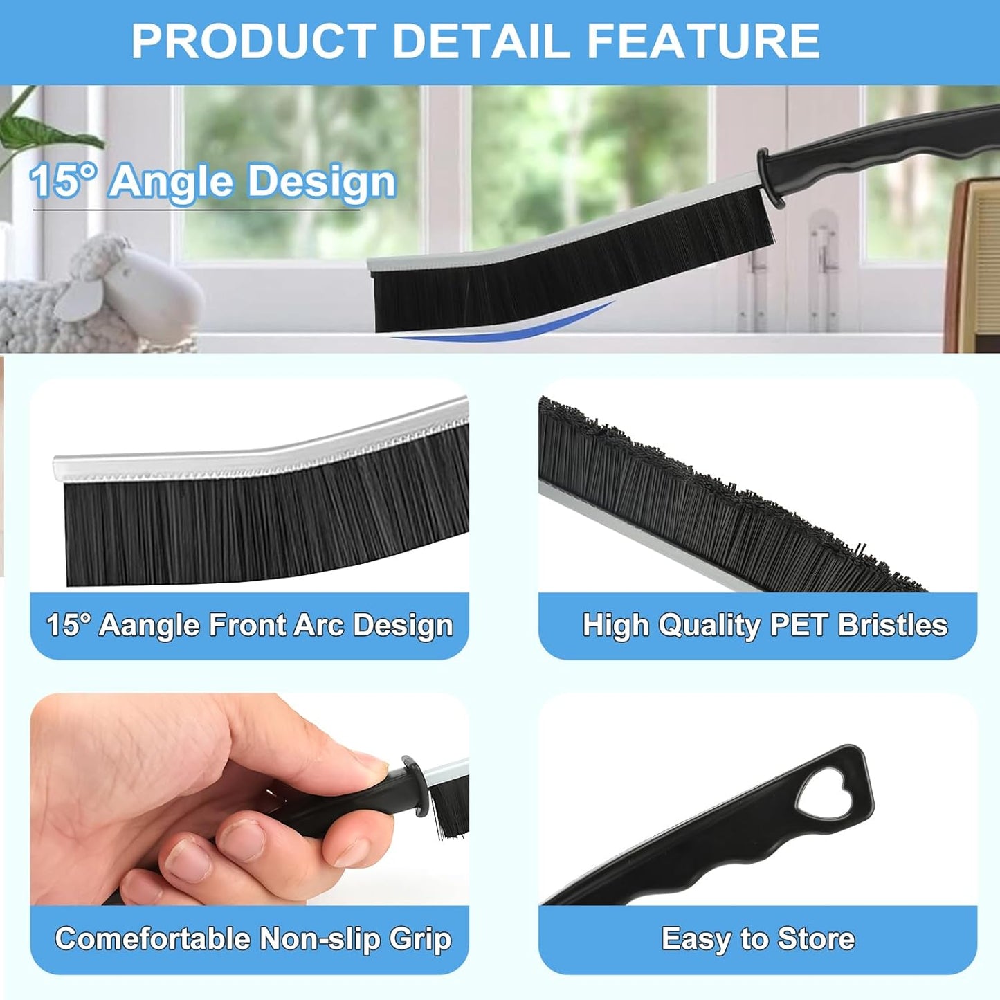 11Pcs Crevice Cleaning Brush Set Hard Bristle Cleaning Supplies for Kitchen Bathroom Corner Grout Sink