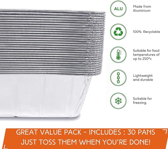 30-Pack Pans Liners for Blackstone Griddle Accessories, Aluminum Foil Pan Disposable for 17" 22" 28" 36" Blackstone