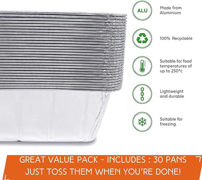 30-Pack Pans Liners for Blackstone Griddle Accessories, Aluminum Foil Pan Disposable for 17" 22" 28" 36" Blackstone